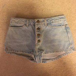 High waisted denim shorts