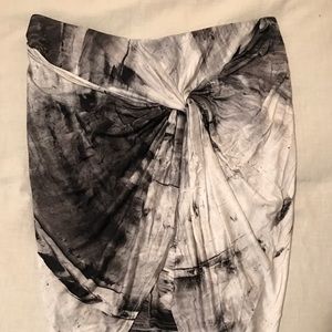 Helmut Lang Mini Skirt - Tidal Print Jersey Mini