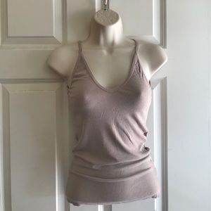 Taupe, Ribbed Tank top (tight fit)