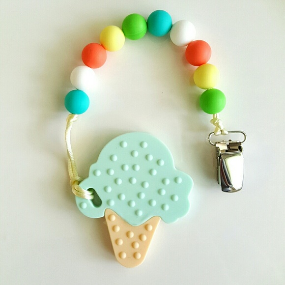 Sale!!! Silicone Teething Pacifier Clip Ice Cream - Picture 2 of 2