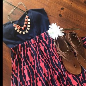 🎉HOST PICK🎉 Coral & navy high low maxi