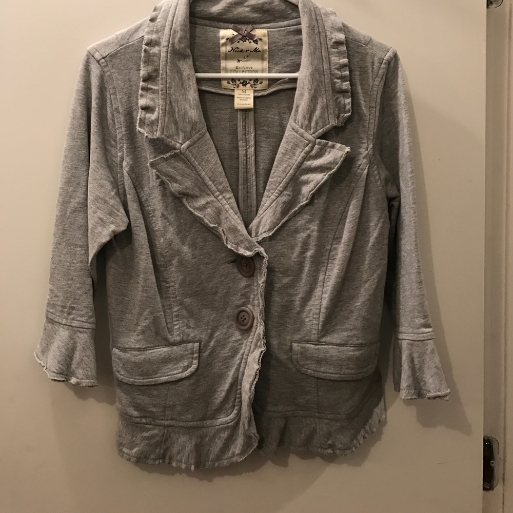 {anthro} Cotton Nick & Mo grey jacket!