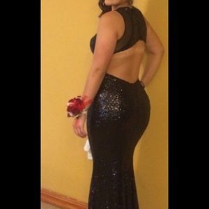 Sequin Mermaid Cut Faviana Prom Dress