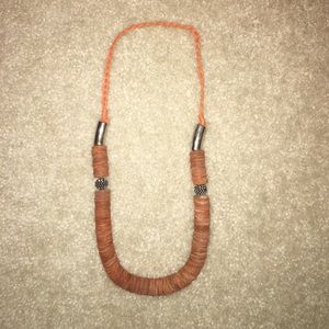 Orange Shell disc necklace