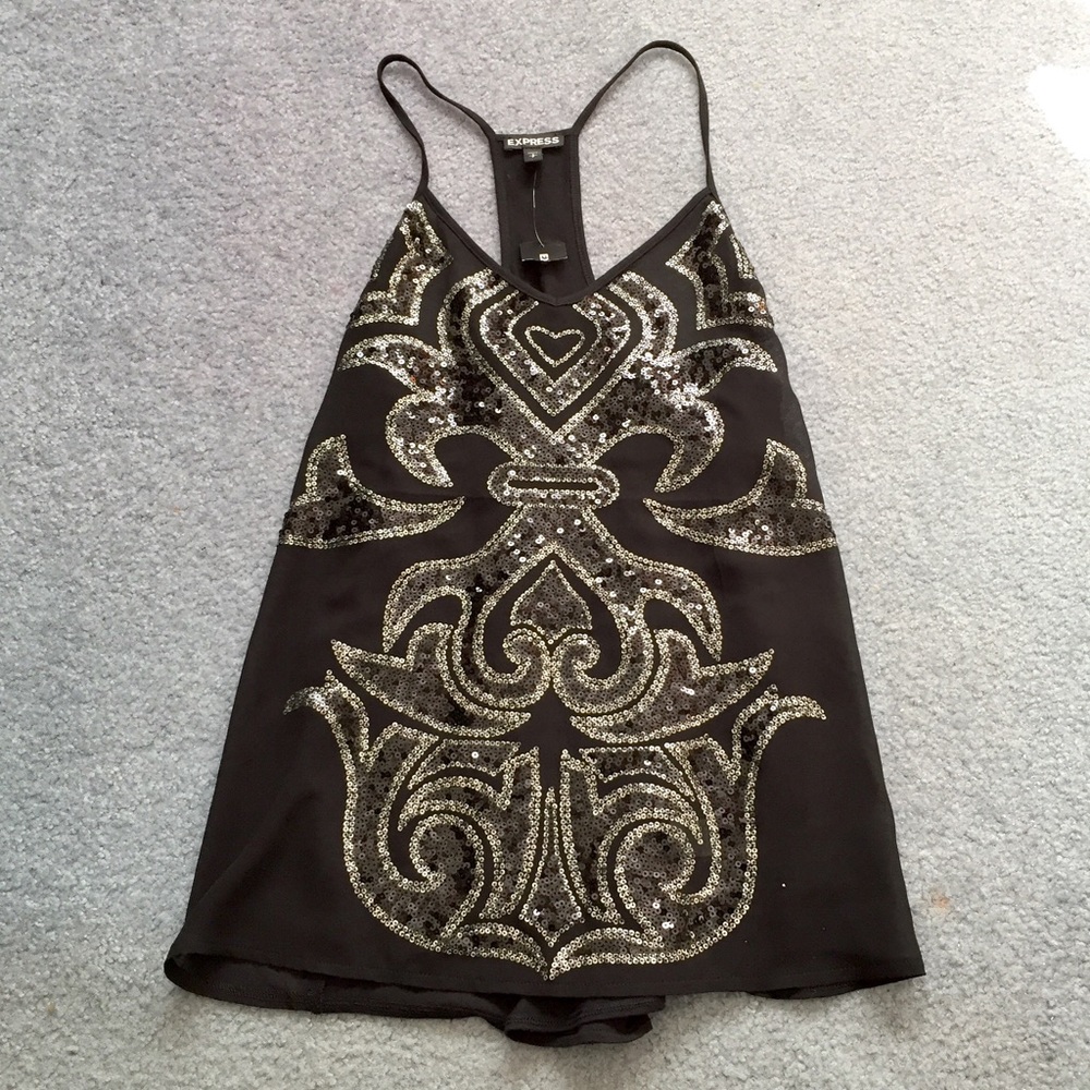 (SOLD) Express Black Sequin Tank