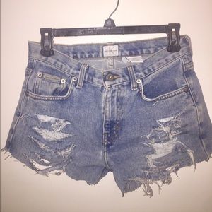 vintage calvin klein cut-off jean shorts