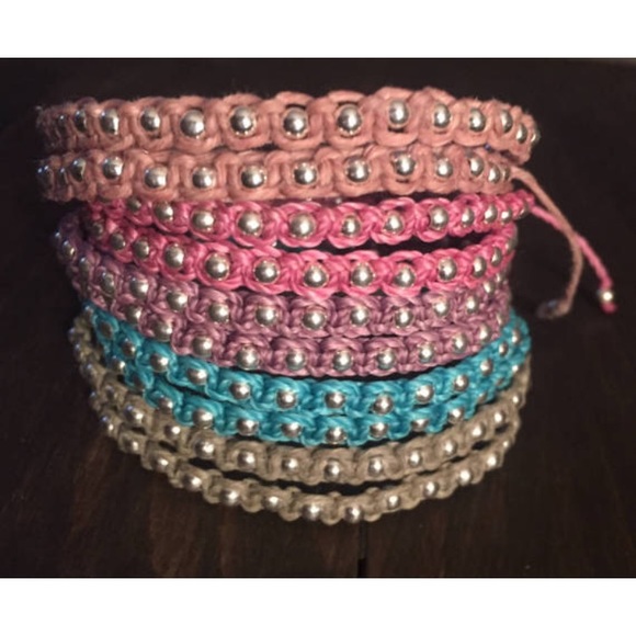 Waxed Linen & Sterling Silver Wrap Bracelet - Picture 1 of 4