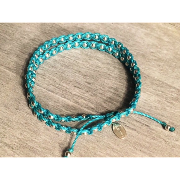 Waxed Linen & Sterling Silver Wrap Bracelet - Picture 3 of 4