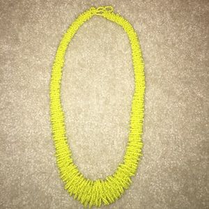 Yellow beaded looped design necklace