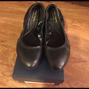 Brand new Cole Haan black leather flats