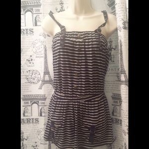 Navy blue stripped romper