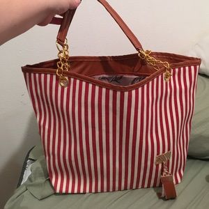 Red & White Striped Purse