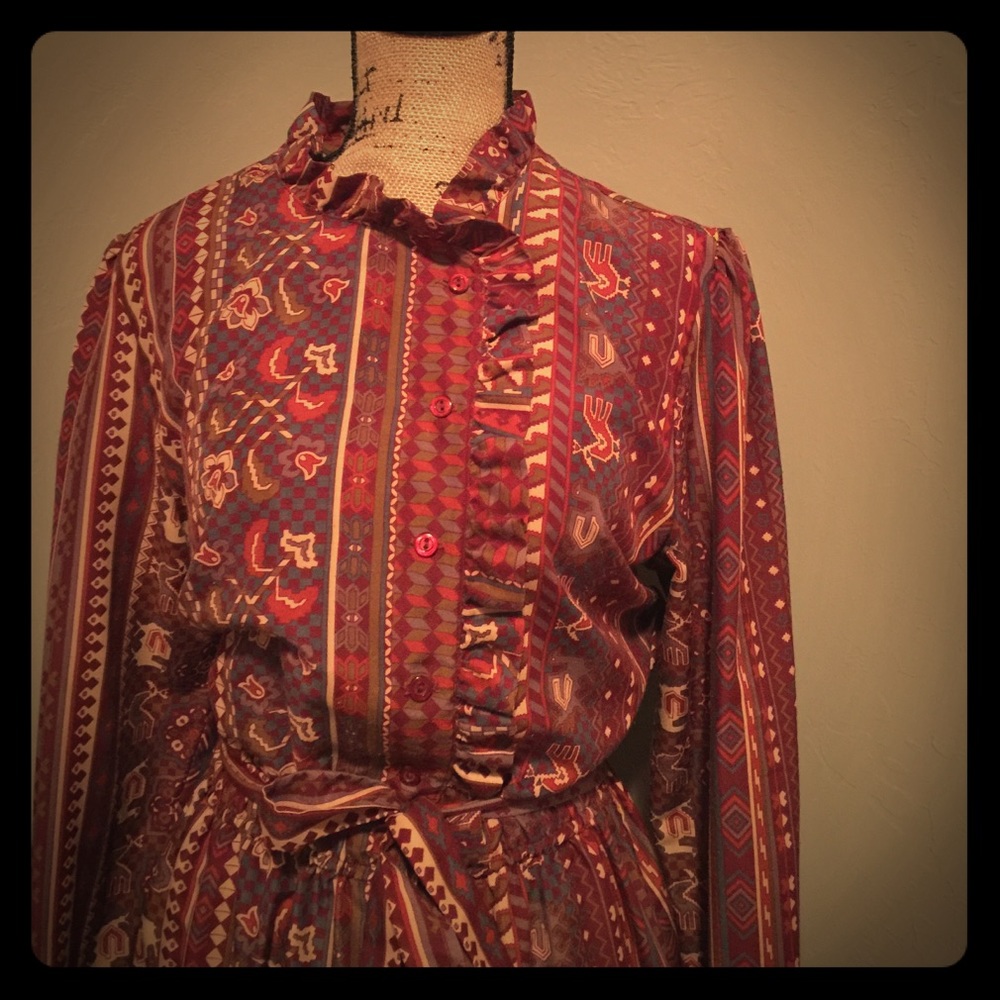 70s prairie style dress