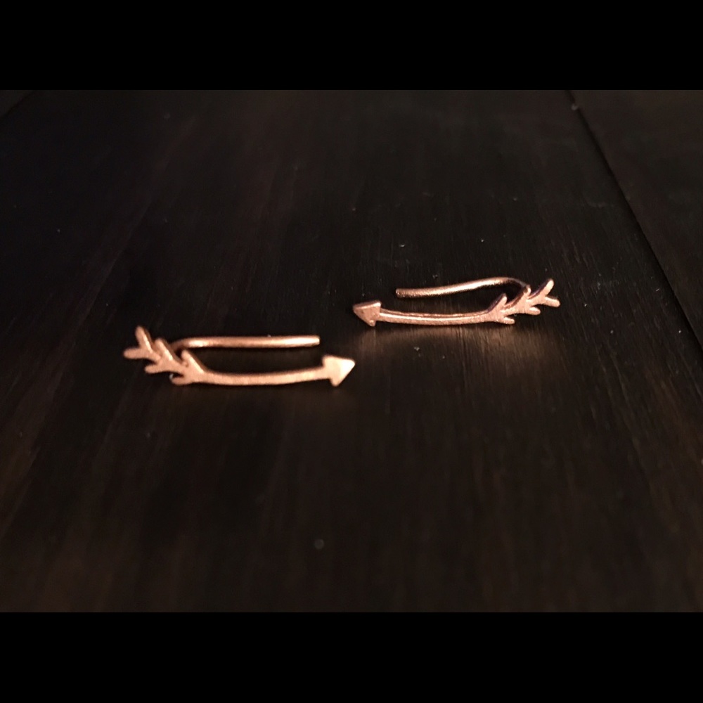 Rose Gold Arrow Earring Climbers