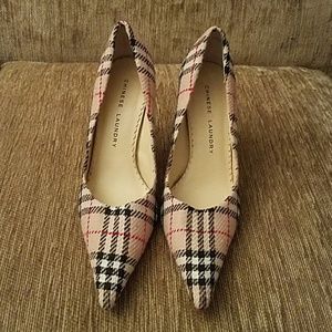 Chinese Laundry Plaid Heels, Size 9M