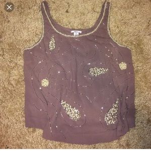 bar iii hand made beaded tank