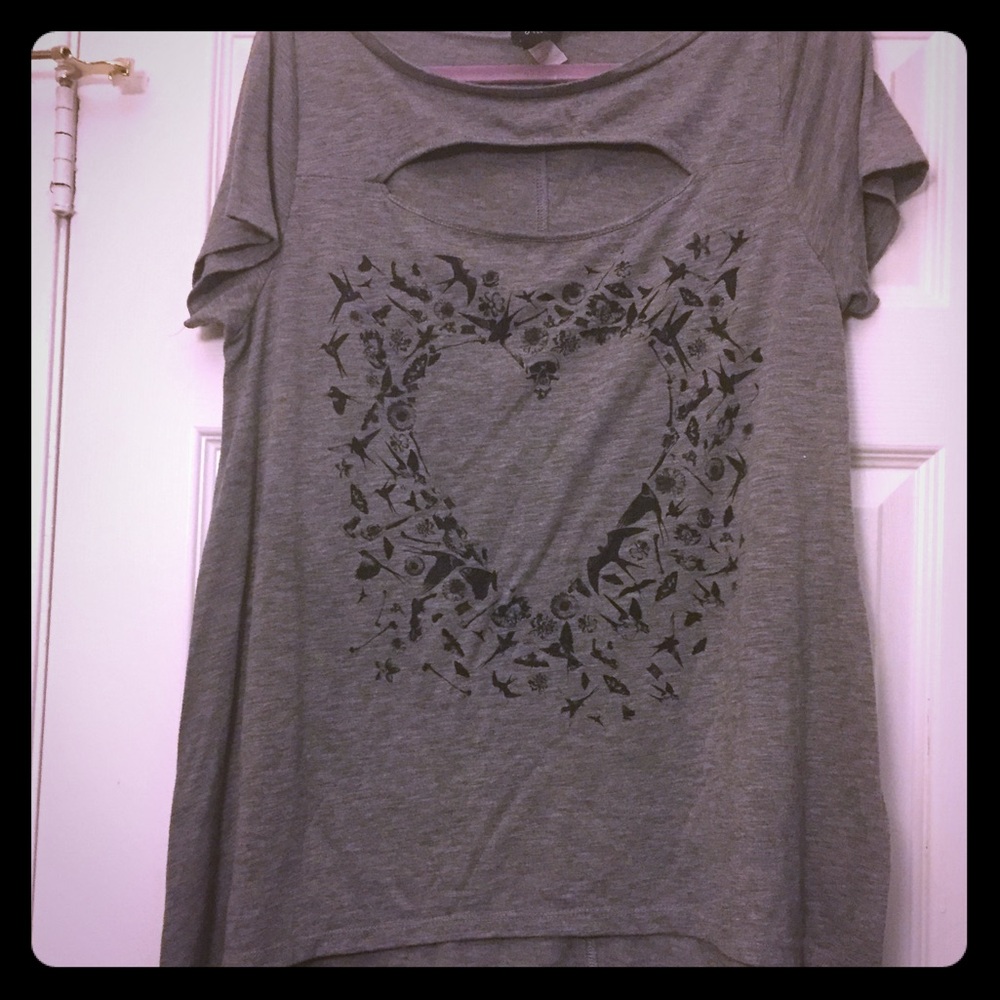 Keyhole Hi Lo Printed Top