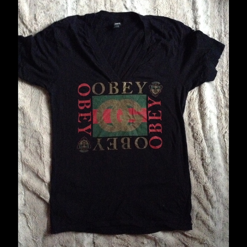 Women's Obey V-neck Tee
