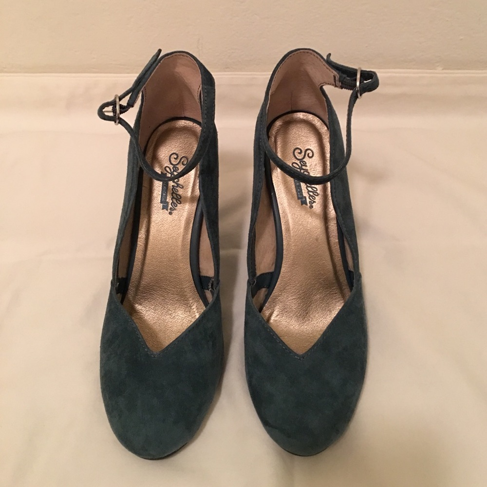 Seychelles Heritage Blue Suede Heels