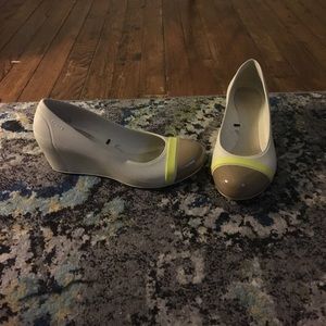 Crocs white wedges size 7