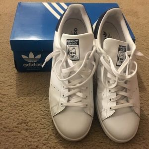 Navy and White Adidas Stan Smiths