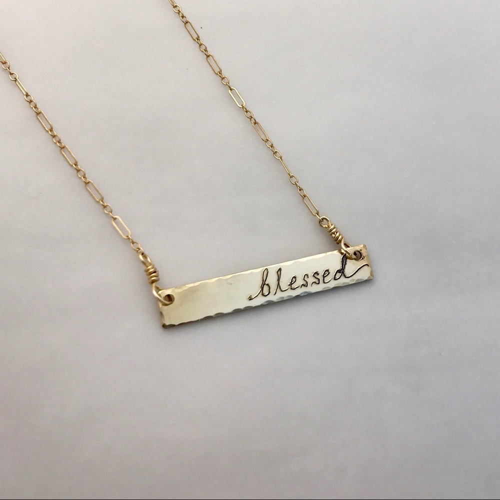 14k Goldfill Bar necklace