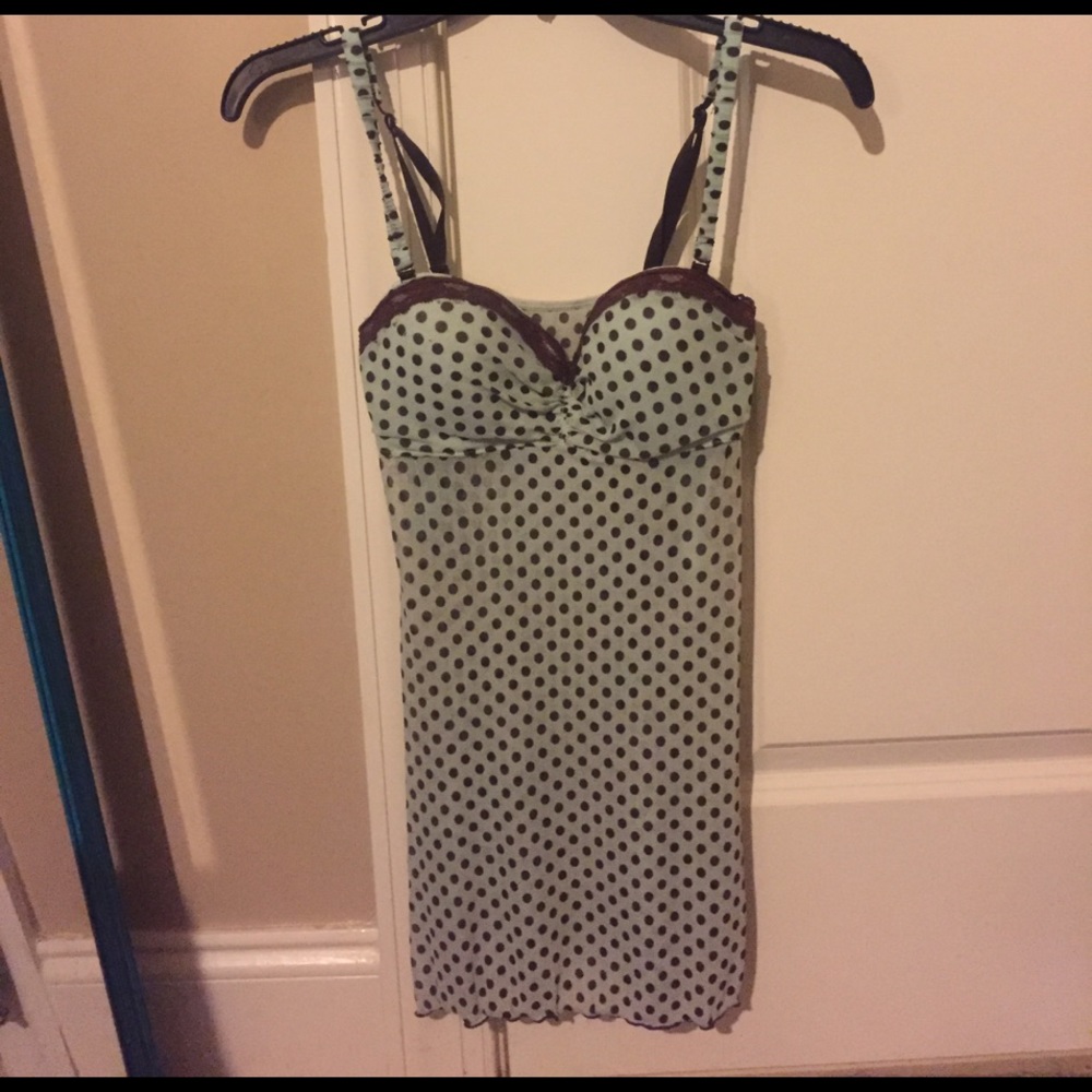 Cute poke-a-dotted lingerie top.