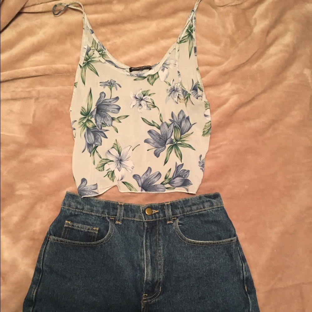 RARE Brandy Melville floral summer tank