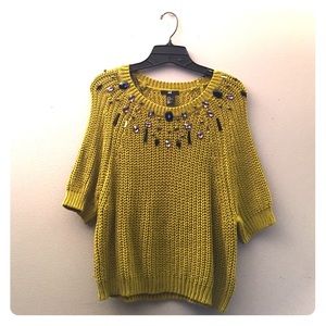 Cropped embellished sweater