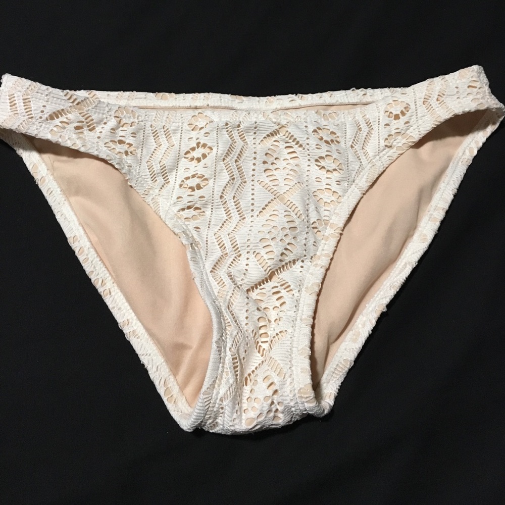 Cream Lace Swim Bottom