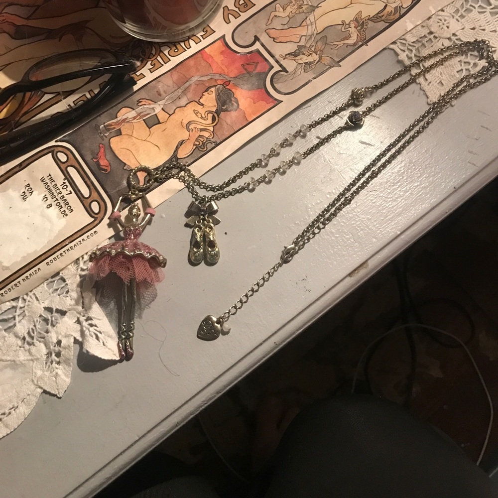 Betsey Johnson ballerina long necklace