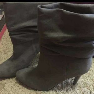 Express Grey Suade Boots