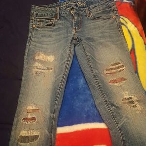 Skinny Patchwork American Eagle Jean