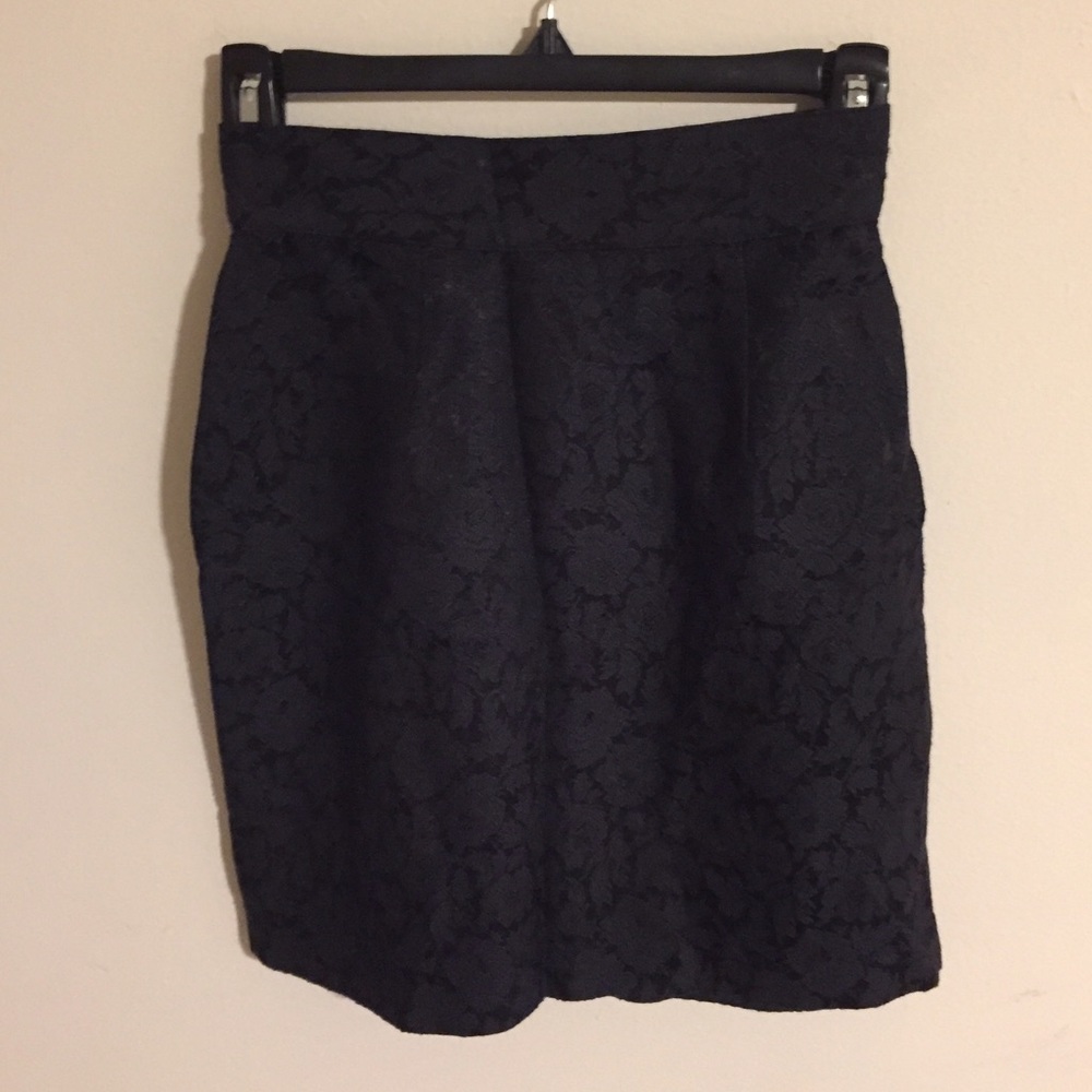 Vintage Black Floral Mini Skirt