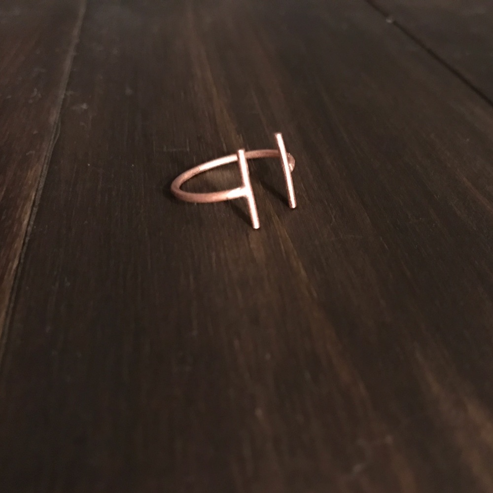 Matte Rose Gold Bar Midi Ring