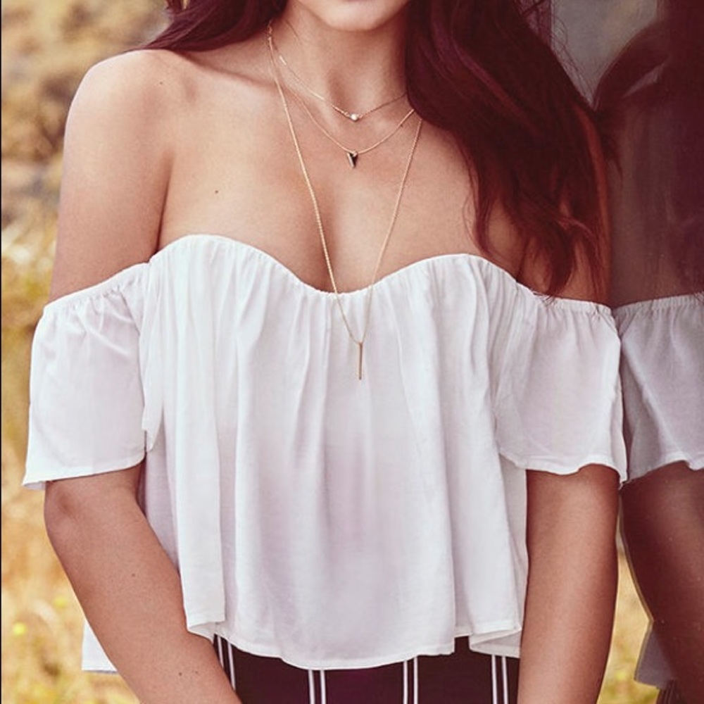 White Lulu's off the shoulder top