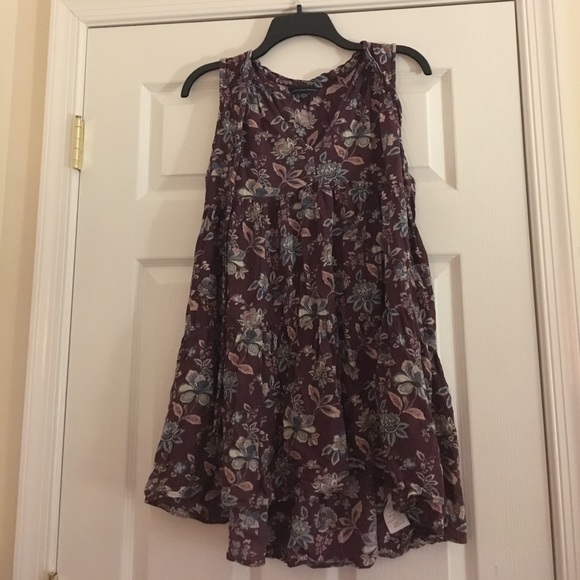 American Eagle Burgundy Floral Print Dress - Picture 1 of 4