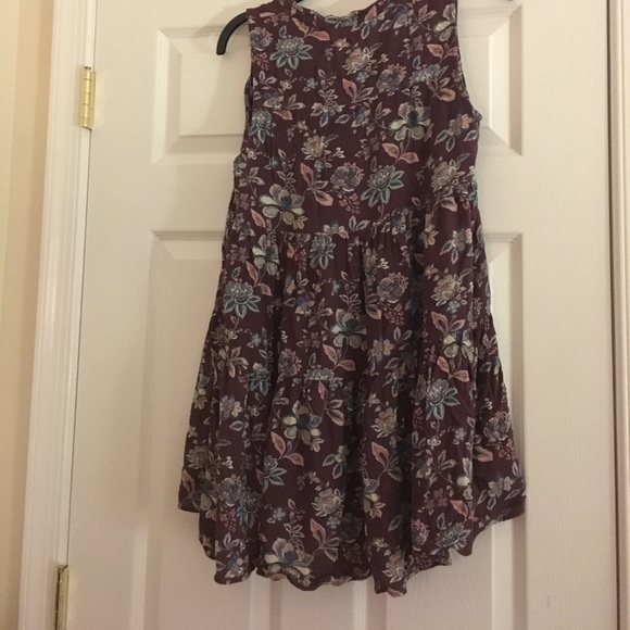 American Eagle Burgundy Floral Print Dress - Picture 2 of 4