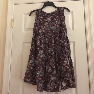 American Eagle Burgundy Floral Print Dress