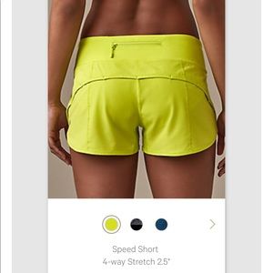 Lululemon Neon Speed Shorts