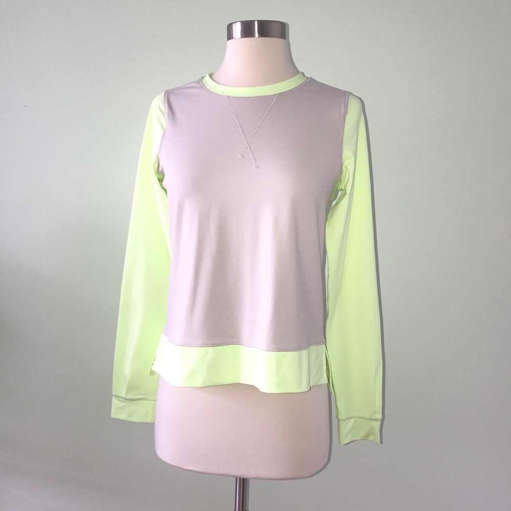 NWOT Lululemon Warm Up Crew in Dune & Faded Zap 4
