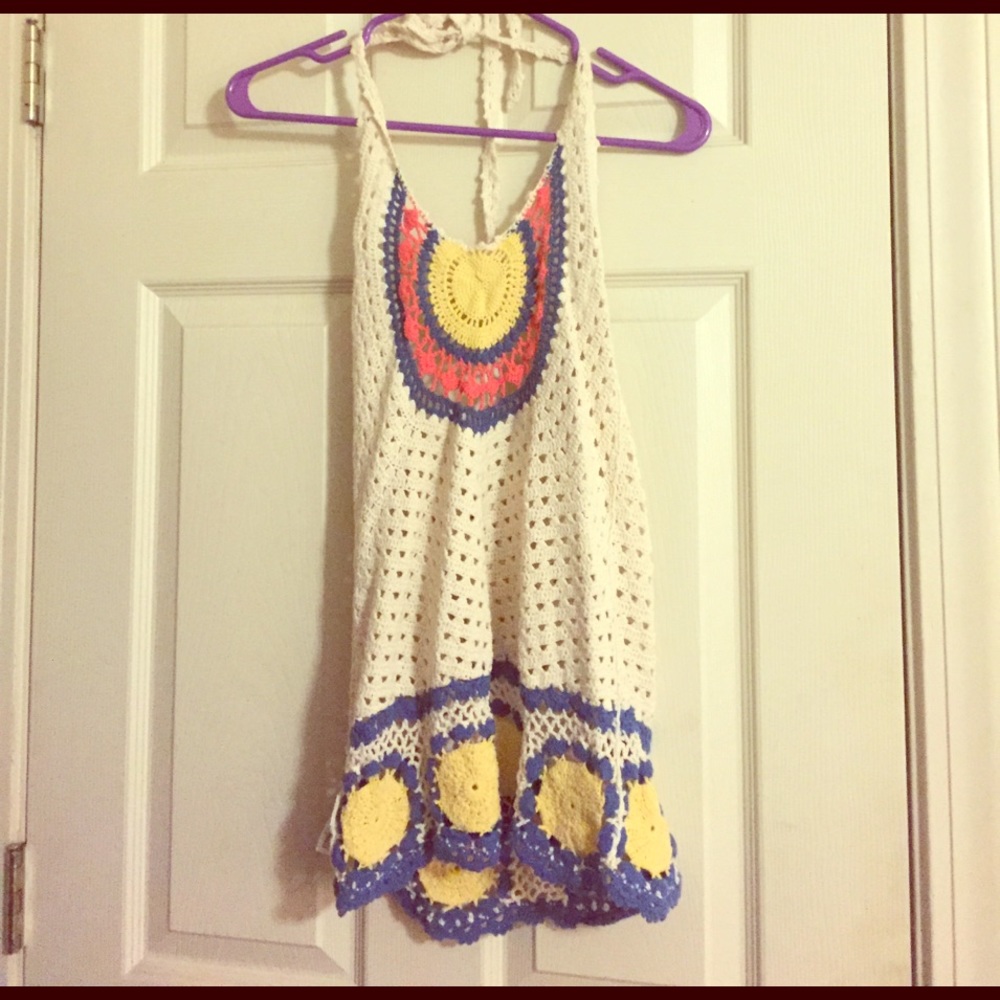 Crochet Neck Tie Summer Top