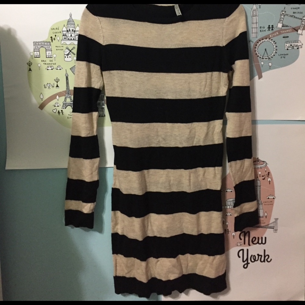 Striped Bajee Collection Long Sleeve Mini Dress