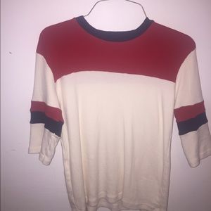 vintage look red/white/blue striped top