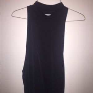 dark grey/navy high neck tank top