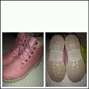 Women's pink Timberlands