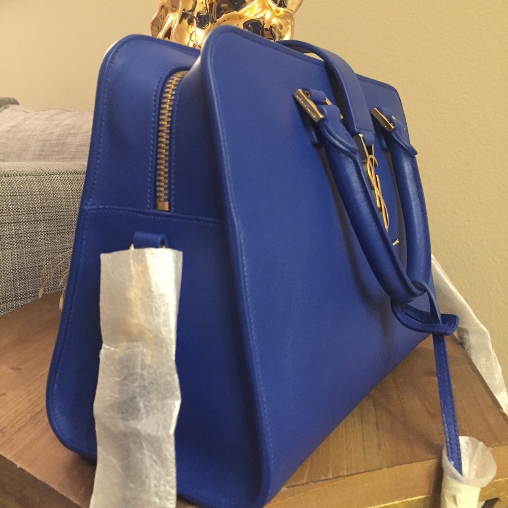 NEW Calfskin Leather Small Monogram Cabas Bag - Picture 2 of 7