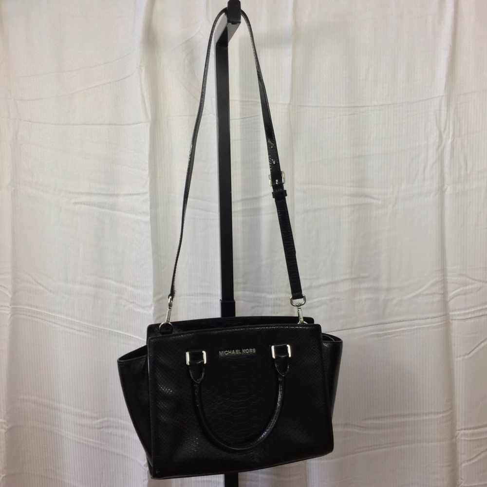 💥2xHOST PICK💥LIKE NEW⚜Black Leather MK Bag⚜ - Picture 7 of 8