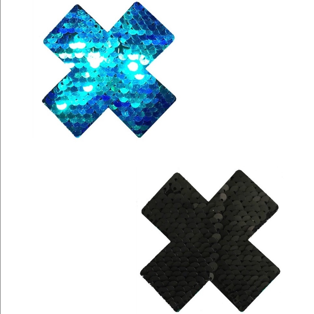 Reversible Black and Blue Rave Pasties