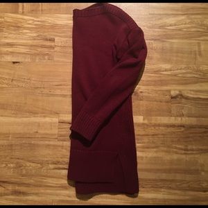 Loft Wide Neck Maroon Sweater